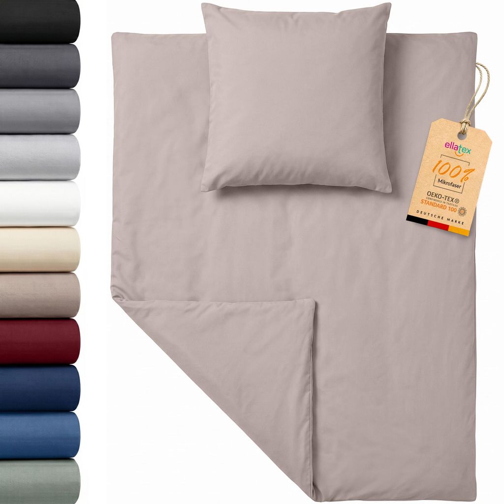 EllaTex Premium Mikrofaser Bettwäsche 155x220 + 80x80 cm – Produktbild 