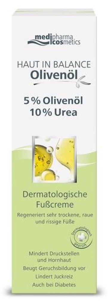 Medipharma Cosmetics Haut in Balance Olivenöl Fußcreme 5% Olivenöl 10% Urea, 100 ml Creme