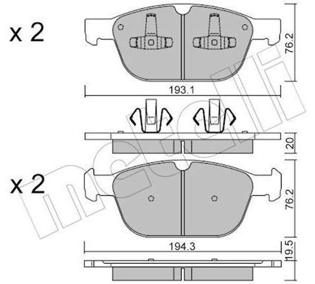 METELLI Bremsbeläge Satz Vorne Bremsklötze für VOLVO XC60 (156) 22-0834-0