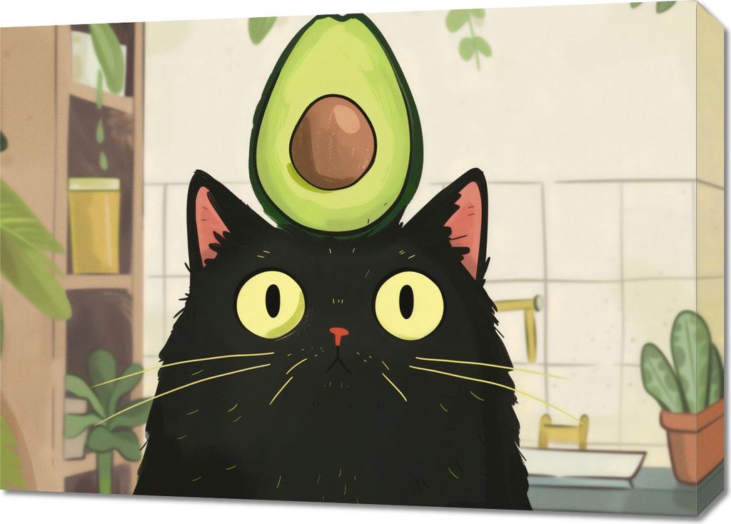 Bild 70x50cm Avocado auf dem Kopf