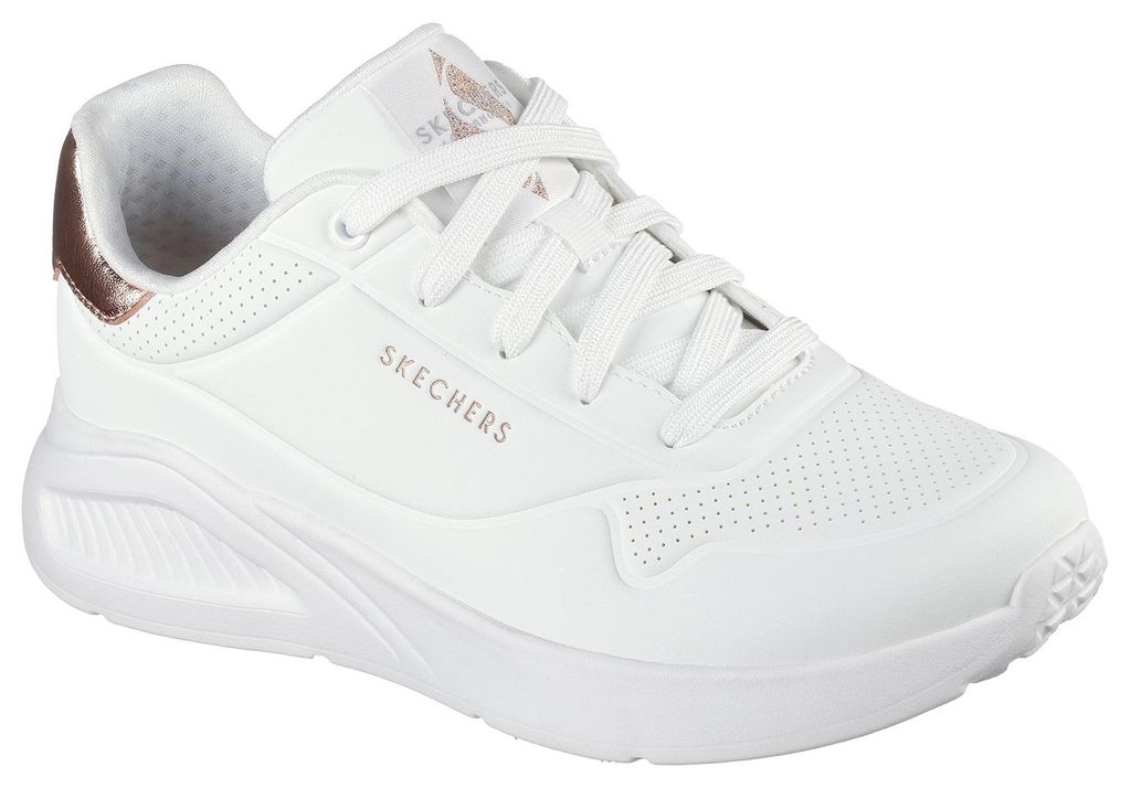 Skechers Damen Uno Lite Shimmer Along Sneaker 177291 WHT White , Schuhgröße:40 EU