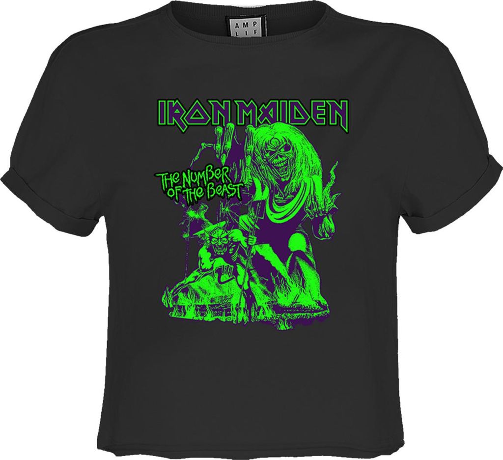 Amplified - "Neon Beast" Kurzes Top für Damen GD2959 (S) (Holzkohle)
