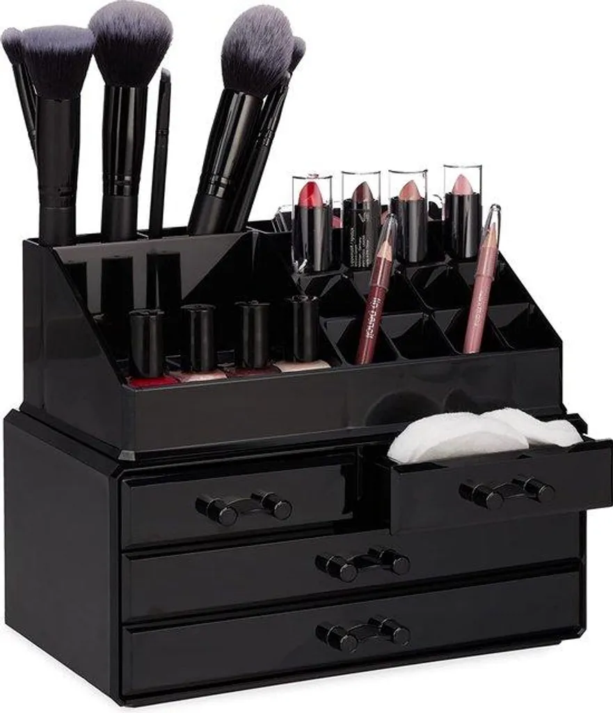 Organisateur de maquillage multifonctionnel avec tiroirs coulissants