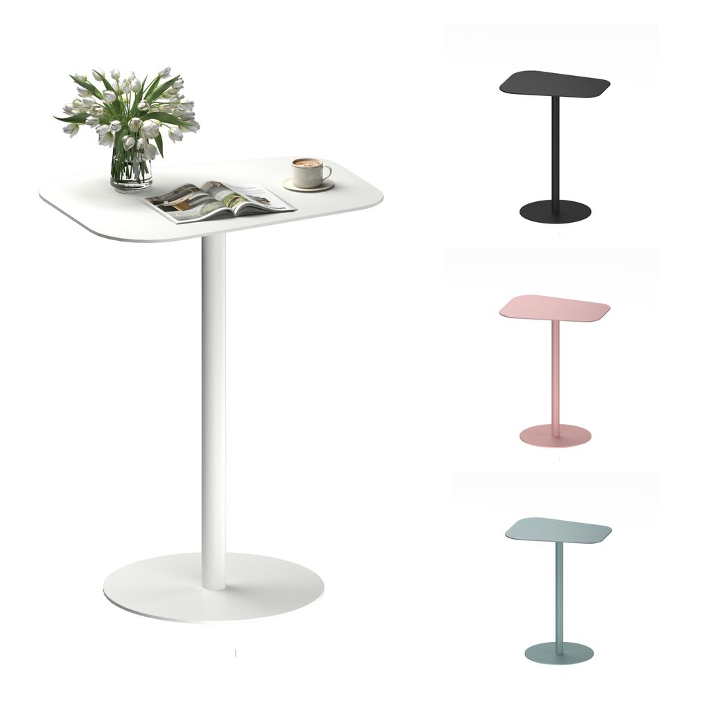 FLEXISPOT Beistelltisch für Sofa, Schlafzimmer, Wohnzimmer, Büro, Beistelltisch, Nachttisch, Couchtisch für kleine Räume, Stahl, 50x38x65cm, Weiß