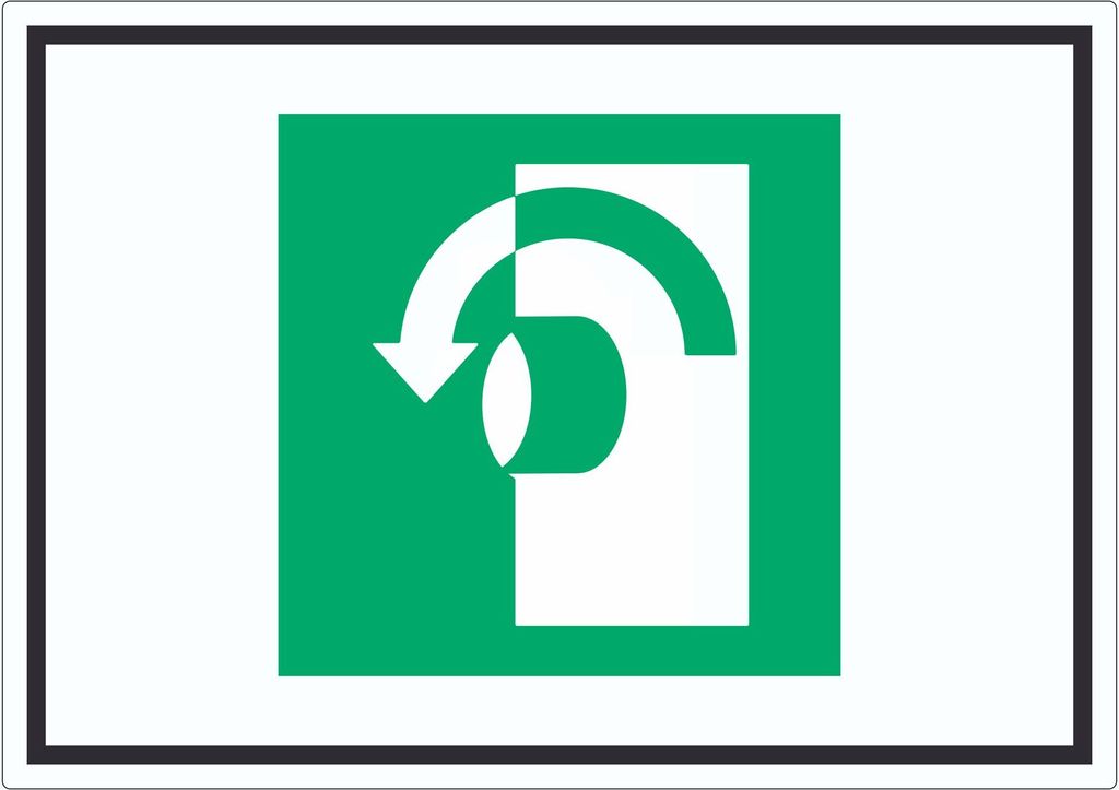Zum Öffnen gegen Uhrzeigersinn drehen Symbol Aufkleber A6 (105x148mm)