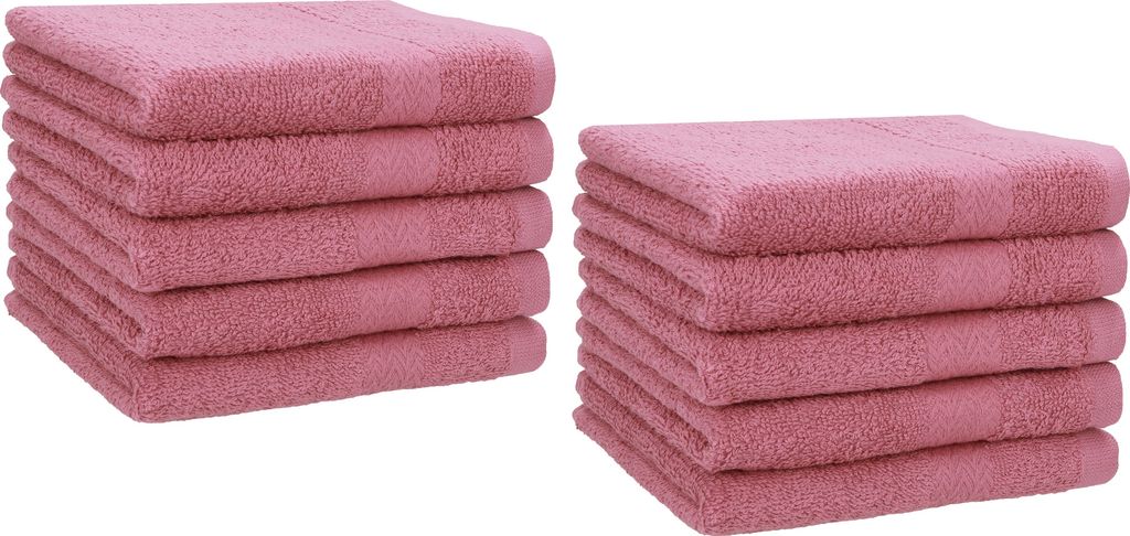 Betz 10 Stück Gästetücher 30x50 cm PREMIUM 100% Baumwolle Set Händehandtücher Farbe: altrosa