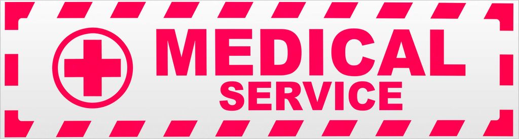 Kiwistar Medical Service Kreuz gestreift Magnetschild Schild magnetisch - 20cm Neonpink - Magnetfolie für Auto PKW Kfz