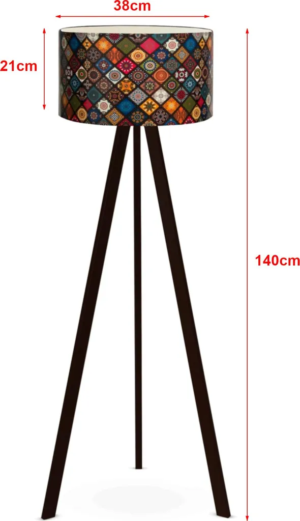 Lampadaire de Salon Multicolore Newport E27 : Éclairage sur Pied Chic - 3