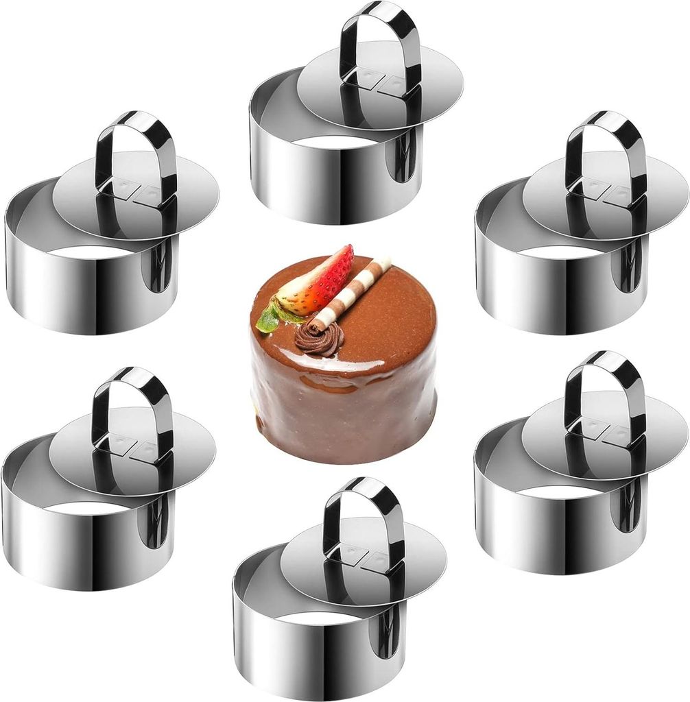 Dessertringen Set - 6 Stück - Edelstahl - 8 cm