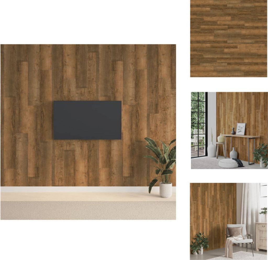 vidaXL Wandpaneele Holzoptik Braun PVC 2,06 m² - Wandverkleidung