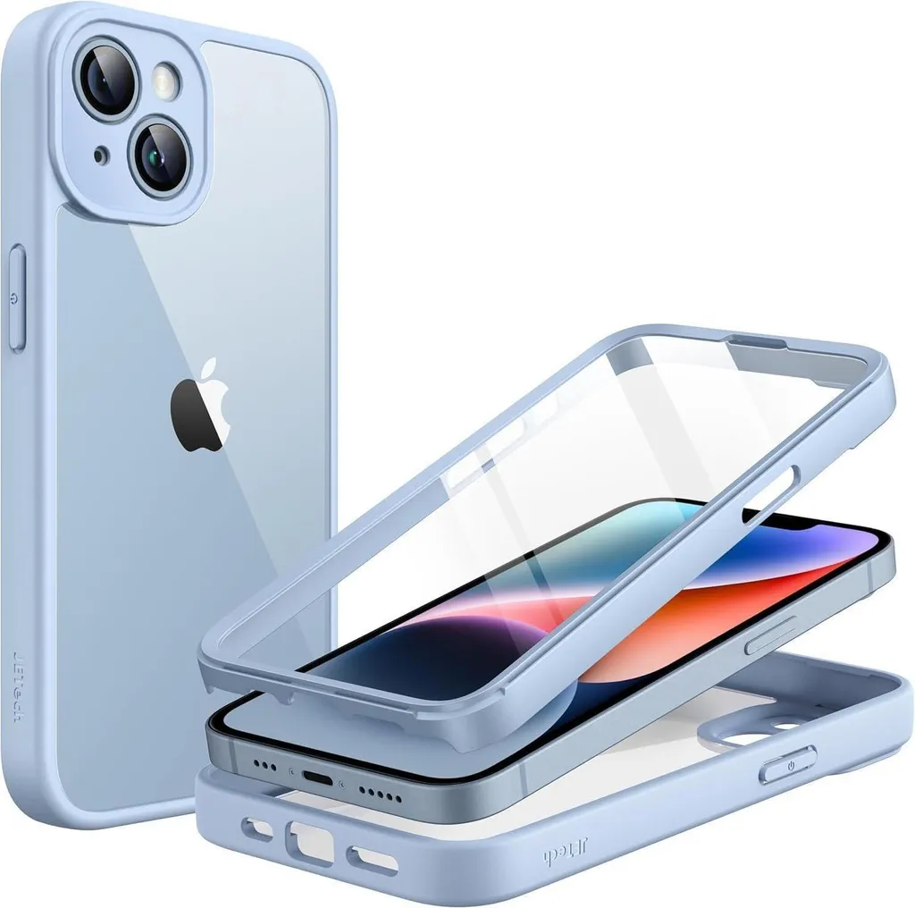 iPhone 14 6.1 pollici caso con pellicola protettiva 360 gradi protezione dello schermo trasparente
