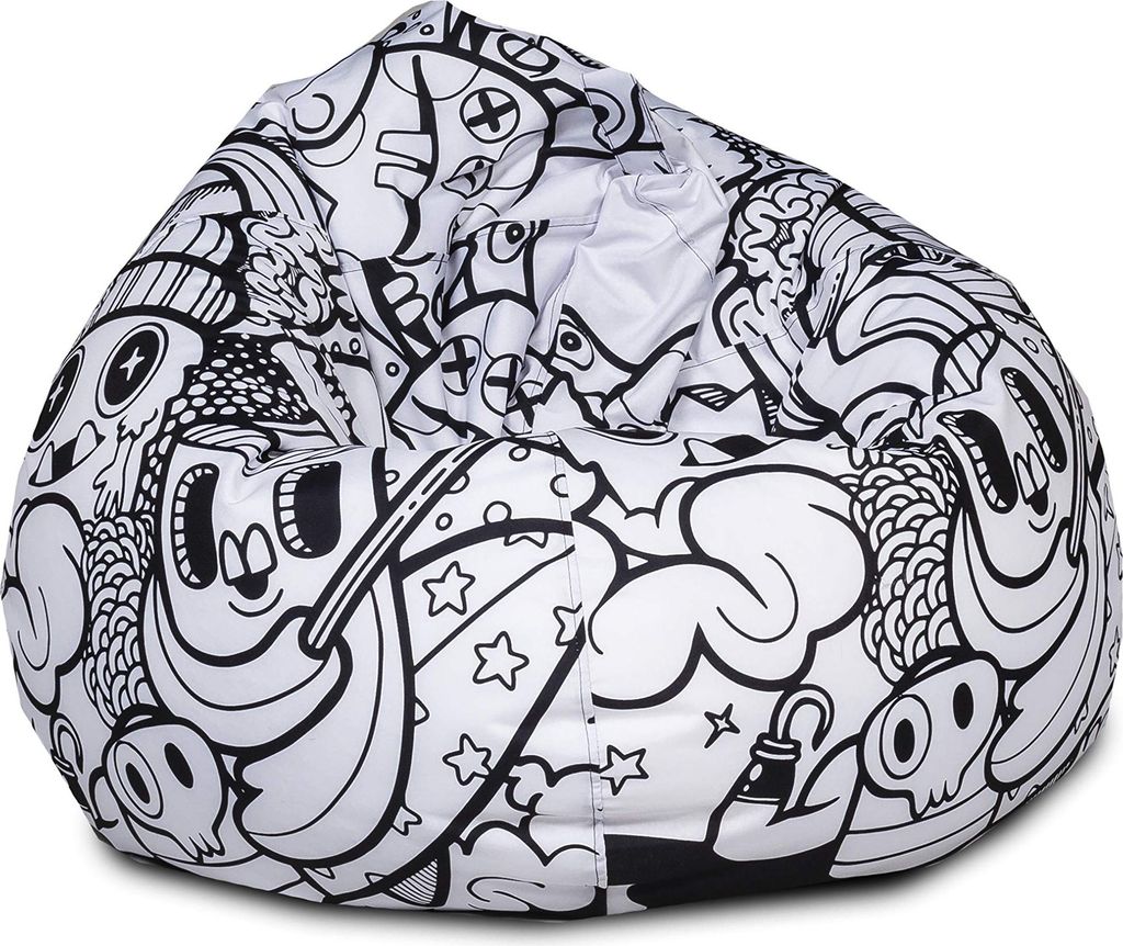 Ecopuf, Oscar Modern, Sitzkissen Kunstleder, Sessel Bean Bag, Sitzsack, 90x110cm - Dg48 Comics