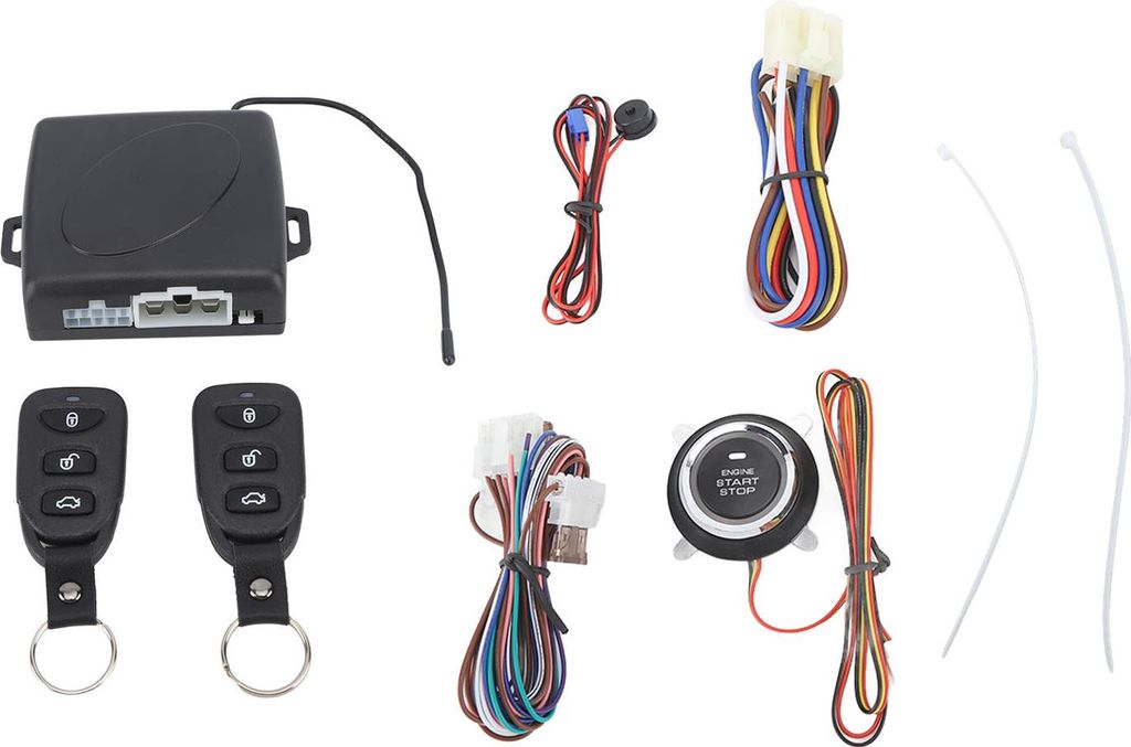 DC12V-Autoalarmsystem mit schlüssellosem Zugang, ferngesteuertem Motorstarter und Push-to-Start-Zündknopf, Bluetooth-Typ