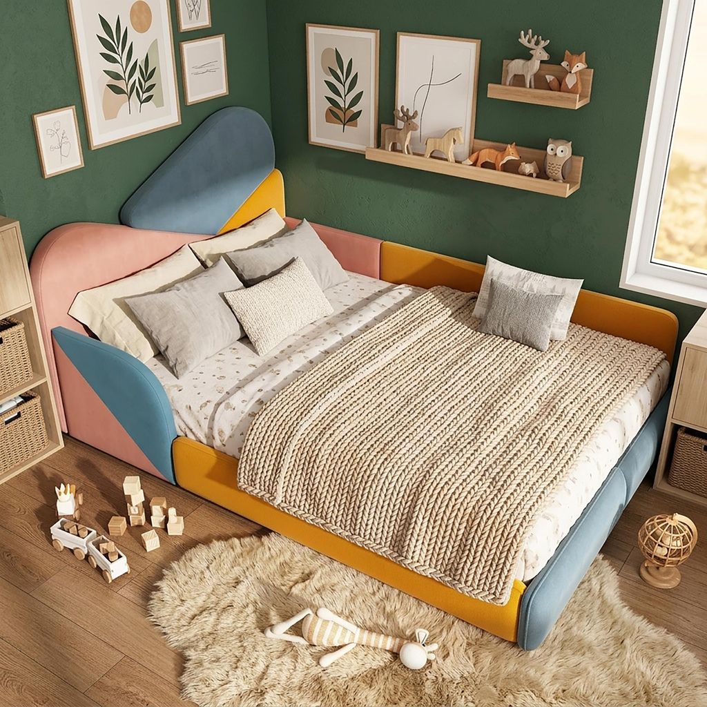 Letto per bambini Flieks, 140x200 cm, con protezioni Immagine del prodotto 