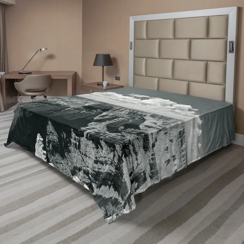 Drap de lit gris anti-froissage Grand Canyon, douceur garantie 244x205