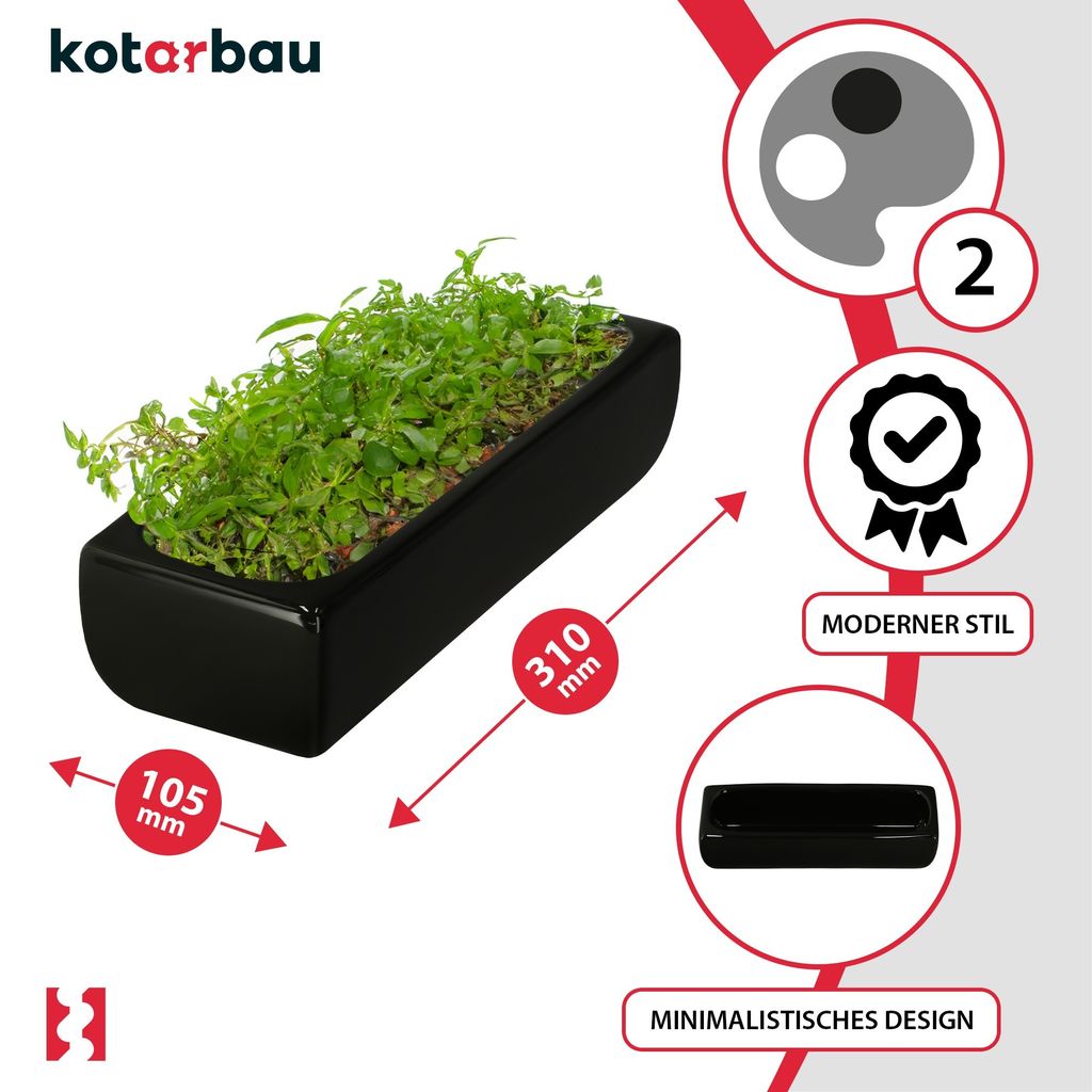 KOTARBAU® Keramik Blumentopf länglich innen Kaufland.de