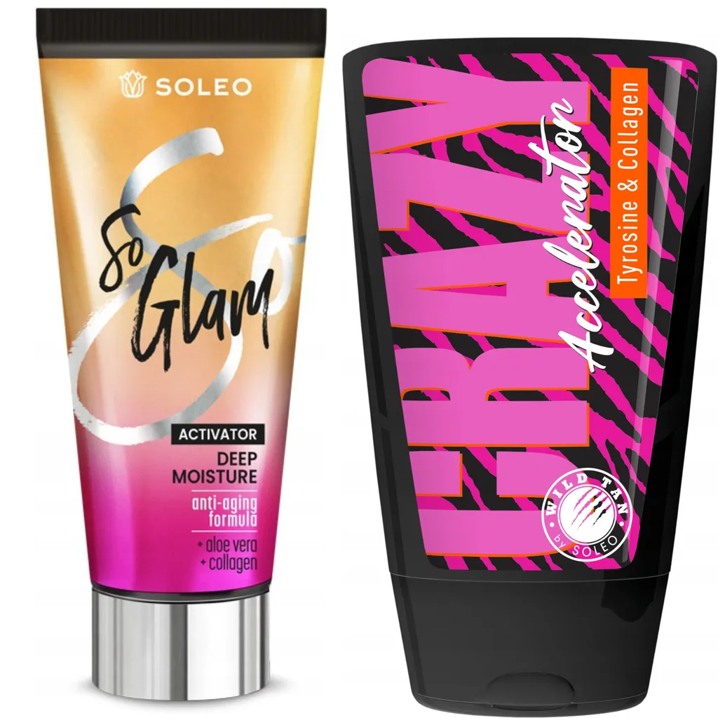 Soleo Duo Glamour: So Glam & Wild Tan Accelerator Set per Abbronzatura Perfetta - 150ml + 125ml