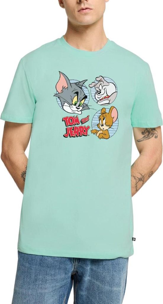 Spreadshirt Tom Und Jerry Spike, Tom und Jerry Kacheln Männer Premium T-Shirt, L, Mint
