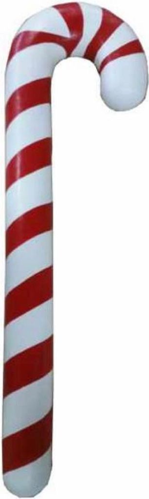 Casa Padrino Luxus Deko Skulptur Zuckerstange Weiß / Rot H. 110 cm - Wohnzimmer Deko Skulptur - Gartendeko Skulptur - Weihnachts Deko Accessoires