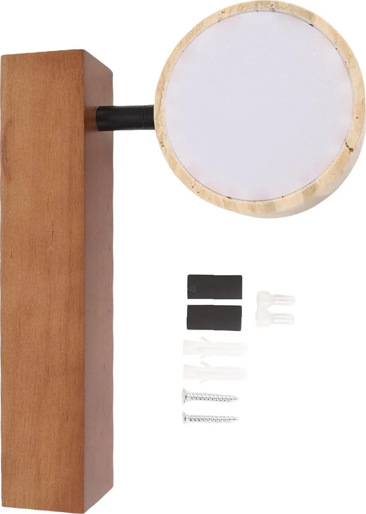 Applique murale pour chambre bois de noyer - Lampe de lecture LED câblée