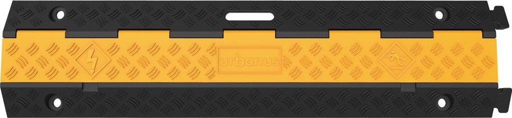 Schlauch- und Kabelbrcke L980xB240xH45mm Gummi schwarz/gelb 2 Kanle