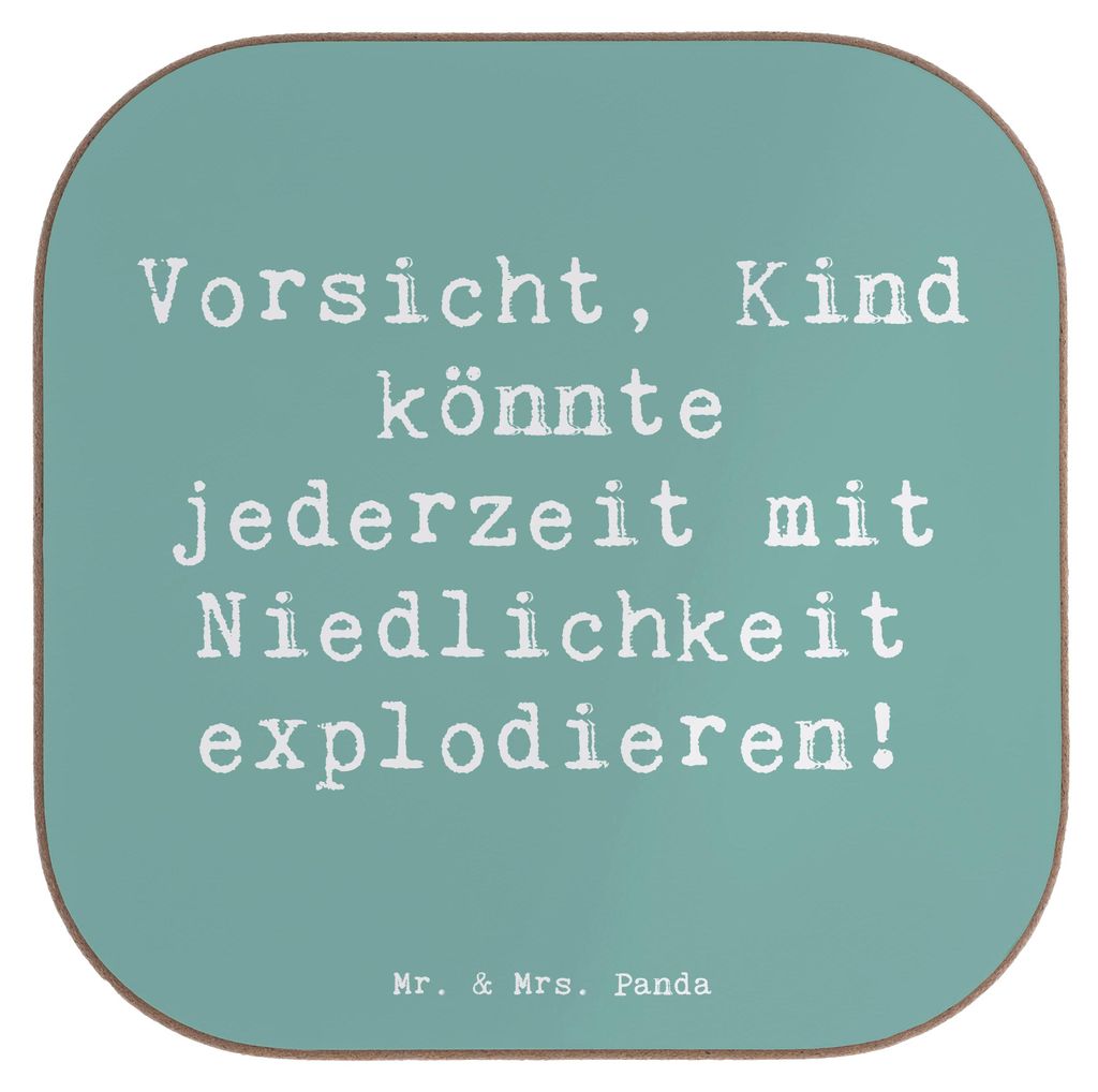 Mr. & Mrs. Panda Holzuntersetzer Spruch Explodierendes Kind - Meeresbrise - Geschenk, gläseruntersetzer, Freude, Dankeschön, Eltern, Coaster, han...