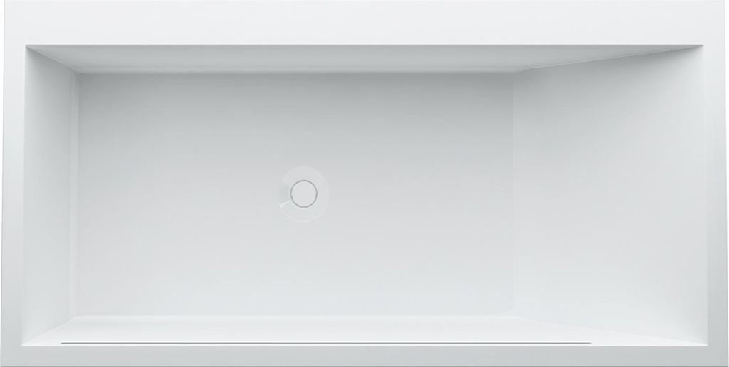 LAUFEN Kartell Mineralguß Badewanne Einbauversion Ecke links 1700x860x590mm, LED beleuchteter Überlauf-Spalt, weiß, H2243310006161
