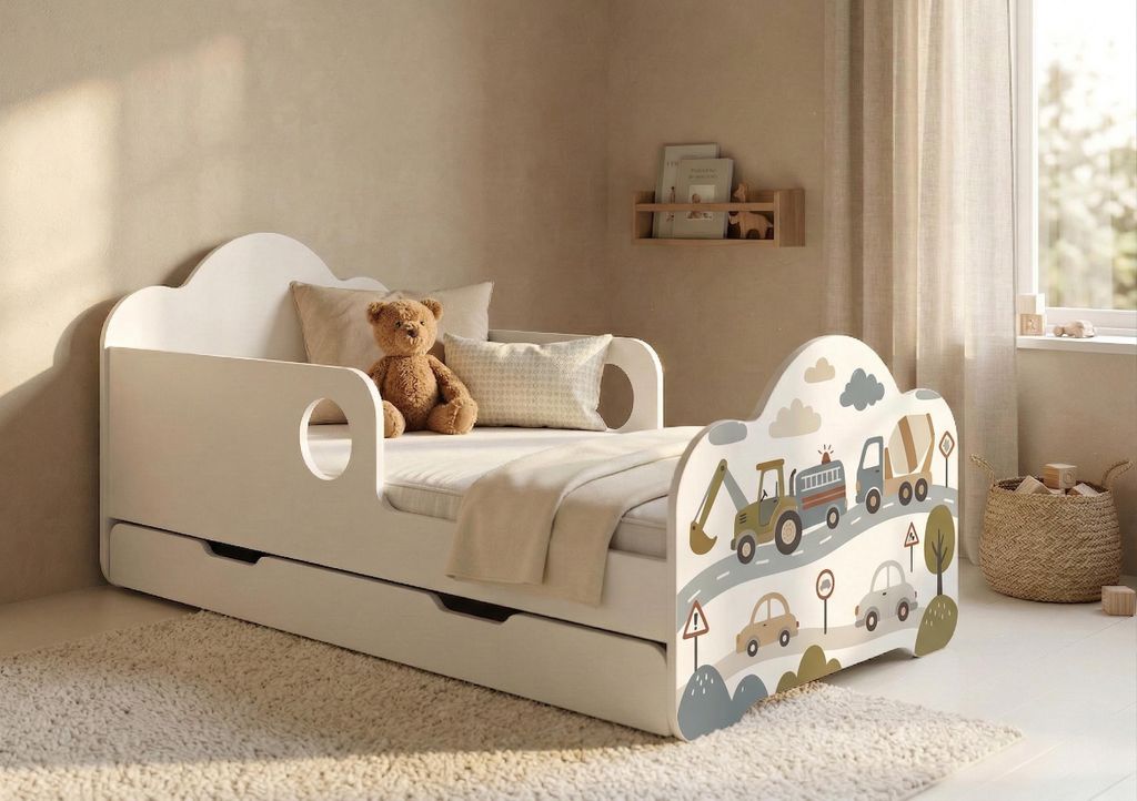 Lit d'enfant Happy Babies avec barrières de sécurité pour Image du produit 