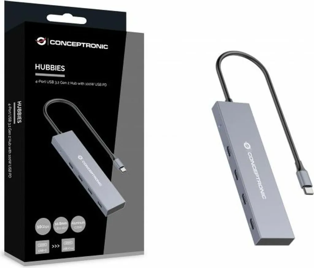 CONCEPTRONIC HUBBIES14G Conceptronic HUBBIES14G 4-Port USB 3.2 Hub - 2