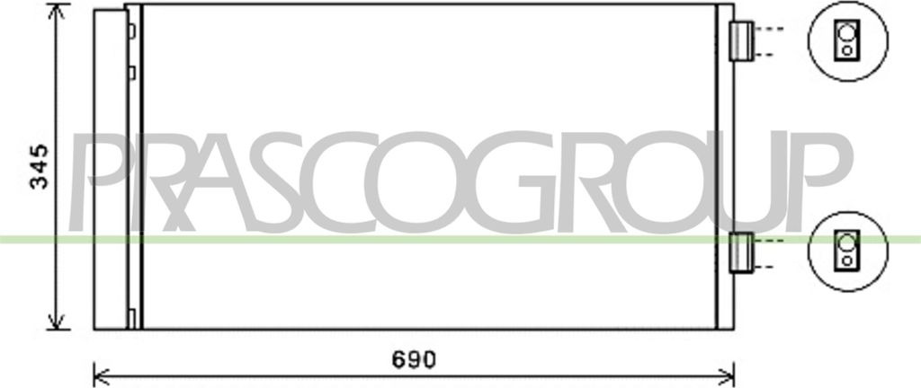 PRASCO MN308C003 Kondensator Klimaanlage Klimakondensator für MINI Schrägheck (R56) +Trockner
