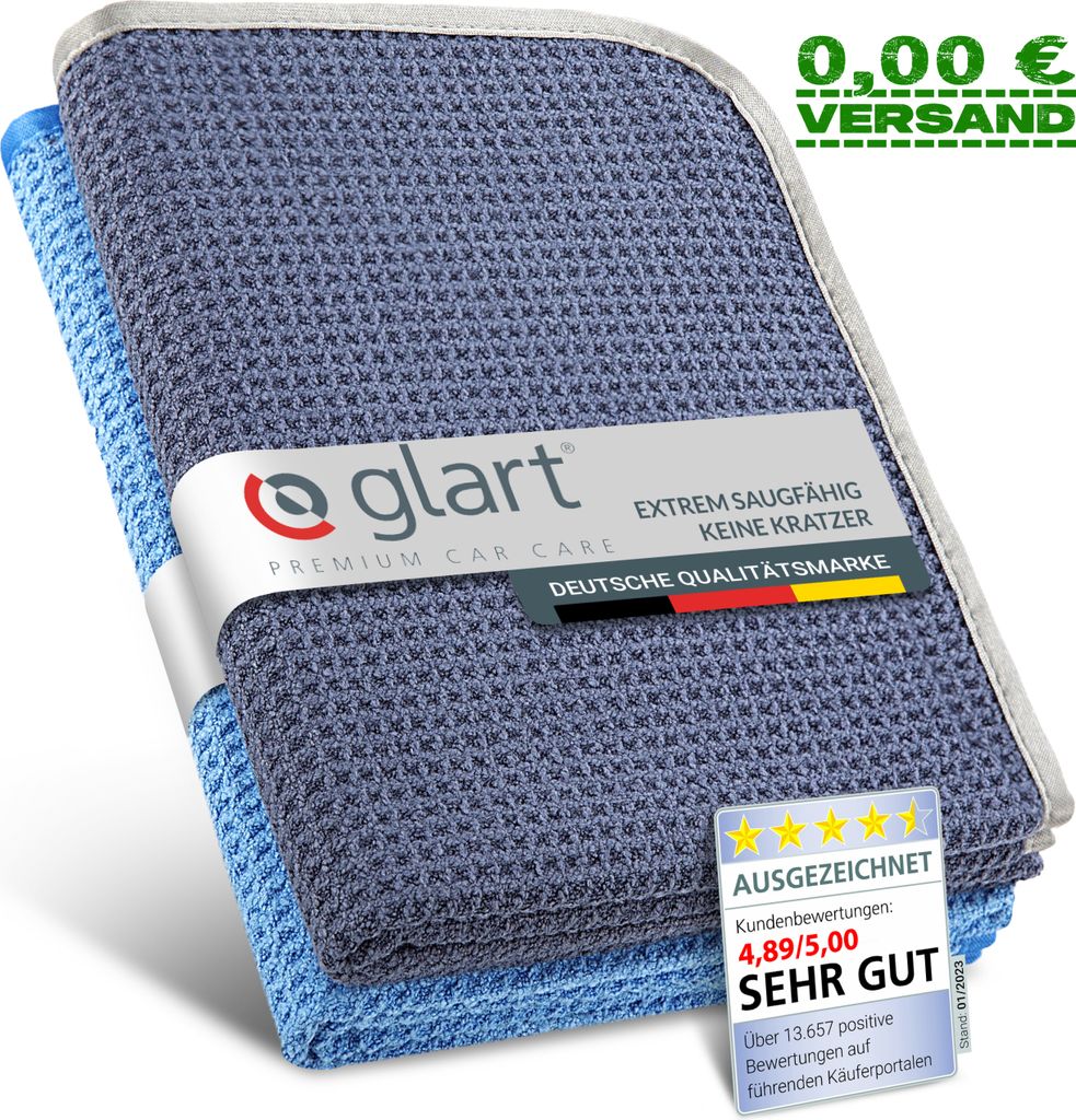 Glart 47TB Auto Trockentuch 70x40cm Autopflege Mikrofasertücher Putztücher