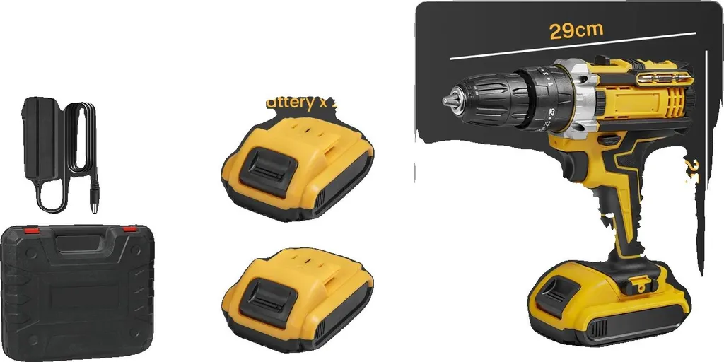 Perceuse à percussion sans fil 28V avec 2 batteries lithium rechargeables