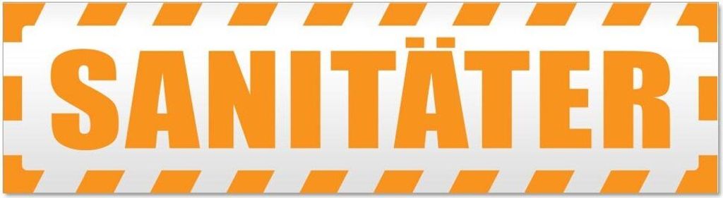 Kiwistar Sanitäter gestreift Magnetschild Schild magnetisch - 20cm Orange - Magnetfolie für Auto PKW Kfz