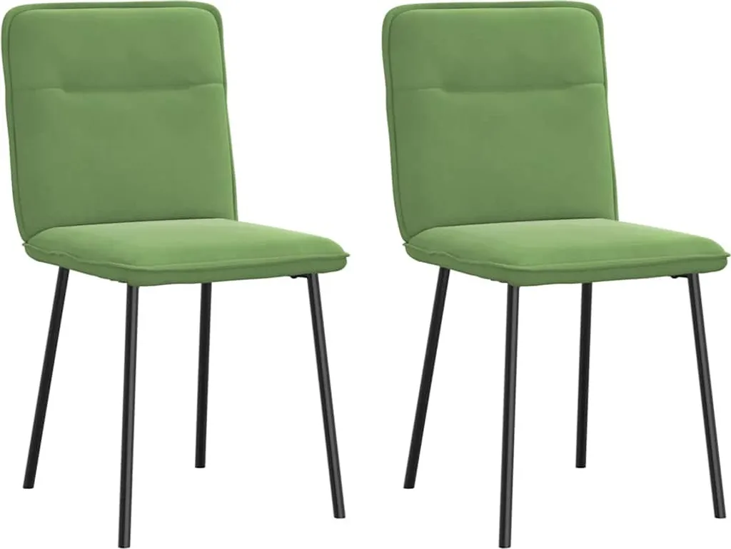 Set 2 Sedie Velluto Verde Chiaro | Arredo Glamour Sala da Pranzo