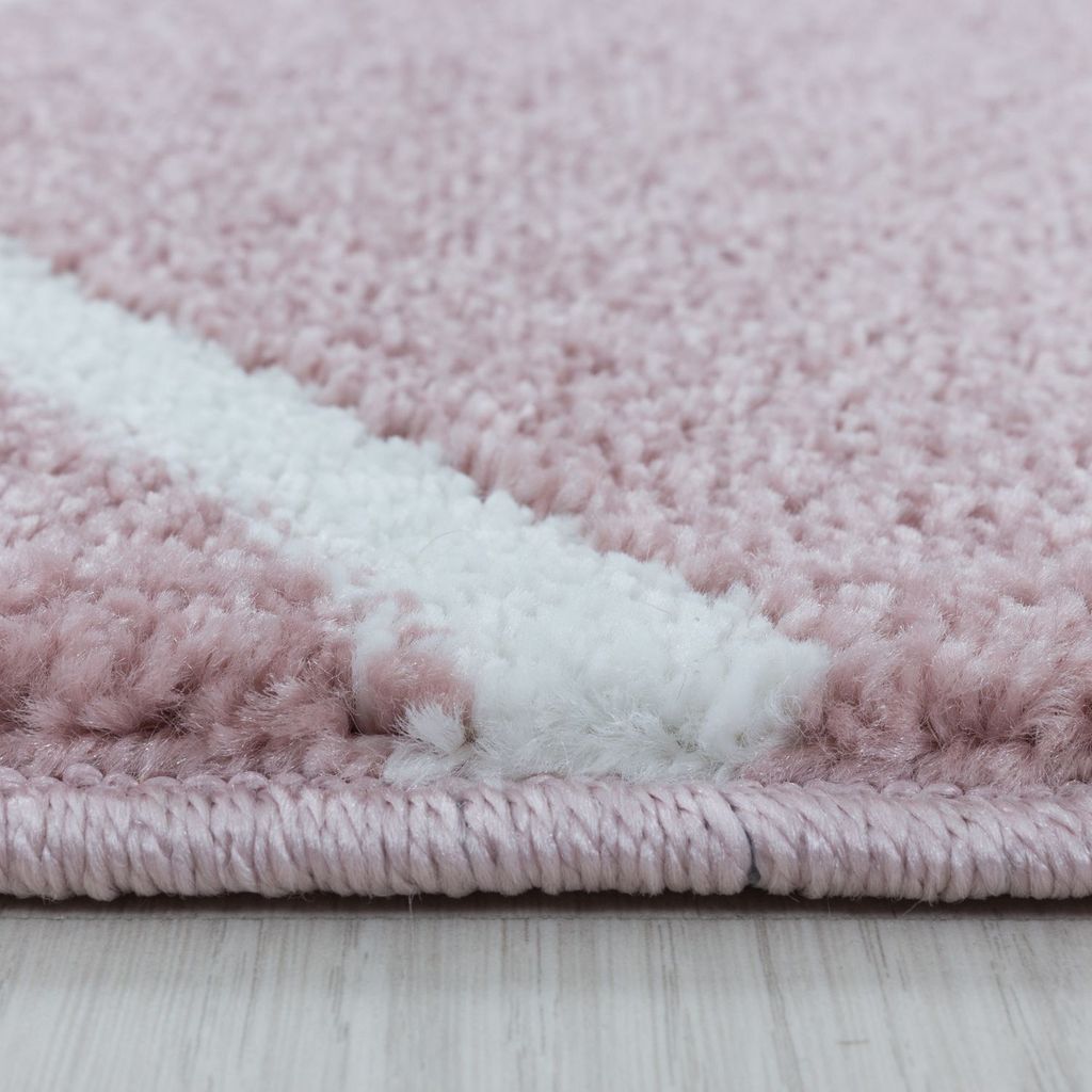 Kurzflor Teppich Roberto Läufer, Farbe: Rosa, Größe:80x250 cm