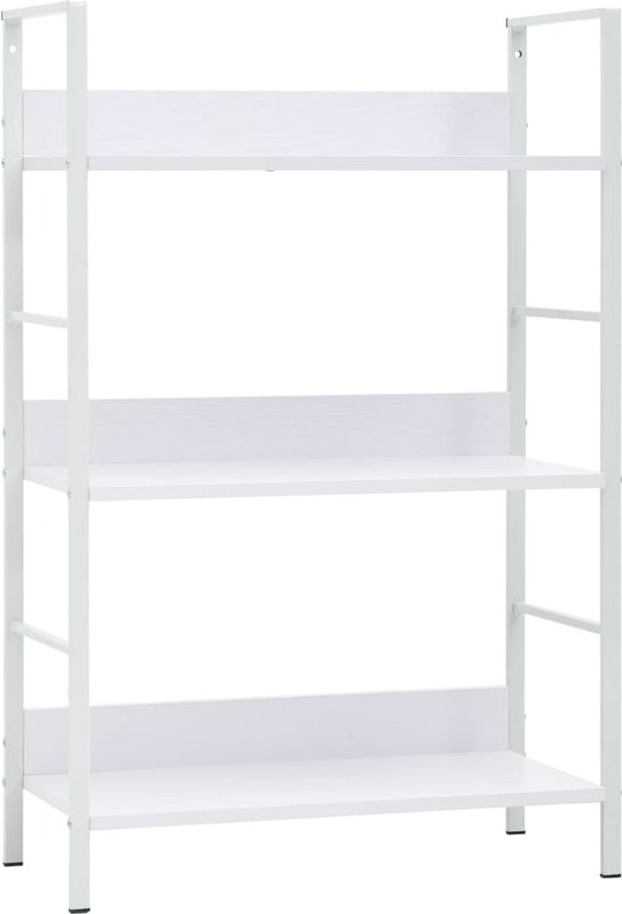 Bücherregal 3 Regalböden Weiß 60×27,6×90,5 cm Holzwerkstoff