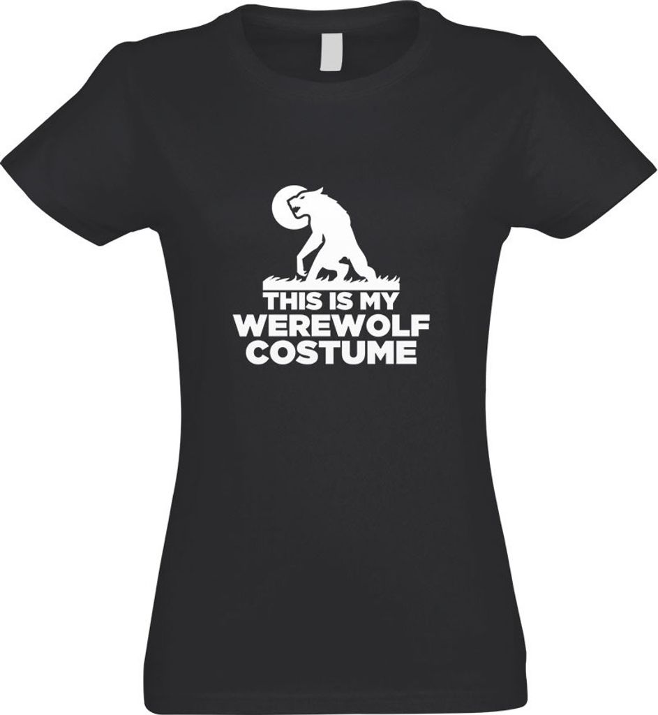 Kiwistar - T-Shirt tailliert - Damen - Graphit - This is My Werewolf Costume - mit Motiv Bedruckt - Funshirt Design - Sport - Freizeit - Damen - S
