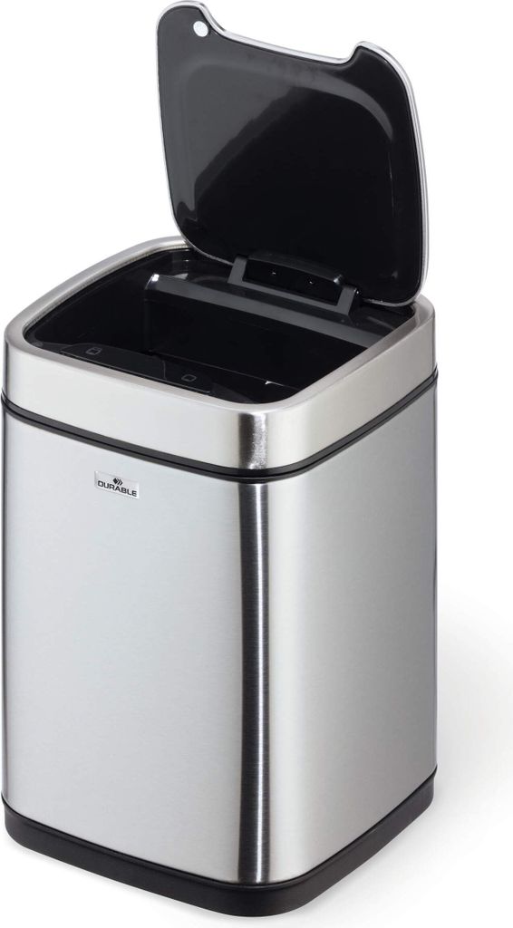 DURABLE Sensor Abfalleimer NO TOUCH 6l metallic silber Produktbild 