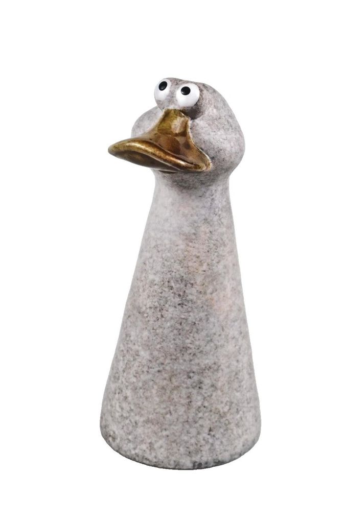 Gartenstecker Zaunhocker Ente Gans Keramik Garten Deko Produktbild 
