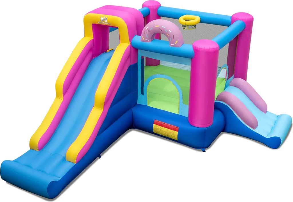 Aire de Jeux Gonflable pour Enfants avec Mur d'Escalade et Toboggan XXL