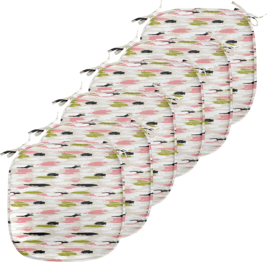 ABAKUHAUS Kunst Polster für Esszimmerstühle, Thick Brushstrokes Stripes, Dekoratives wasserfestes Kissen mit Riemen für Küchensitze, 40 cm x 40...