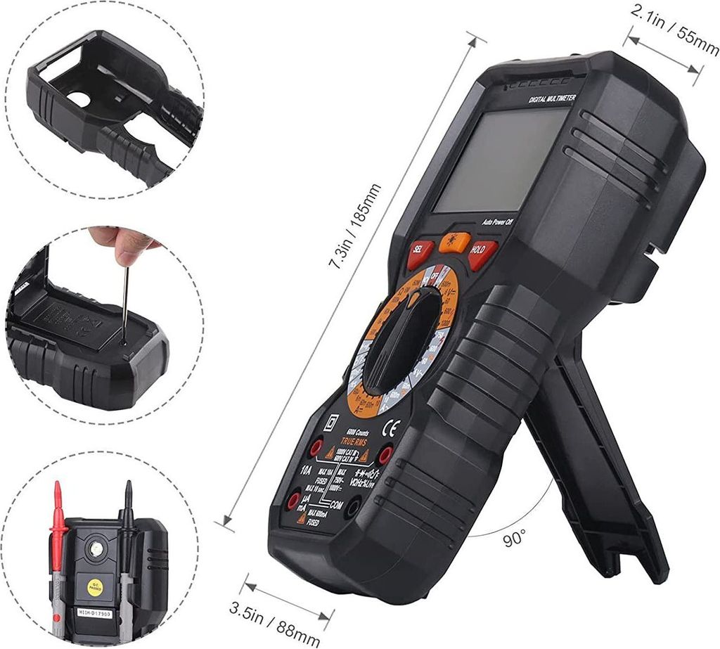 Digital Multimeter, Strommessgerät mit 6000 Counts, True Produktbild 6