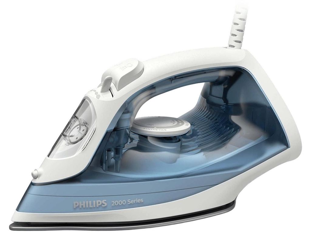 A Philips steam iron is shown against a white background.