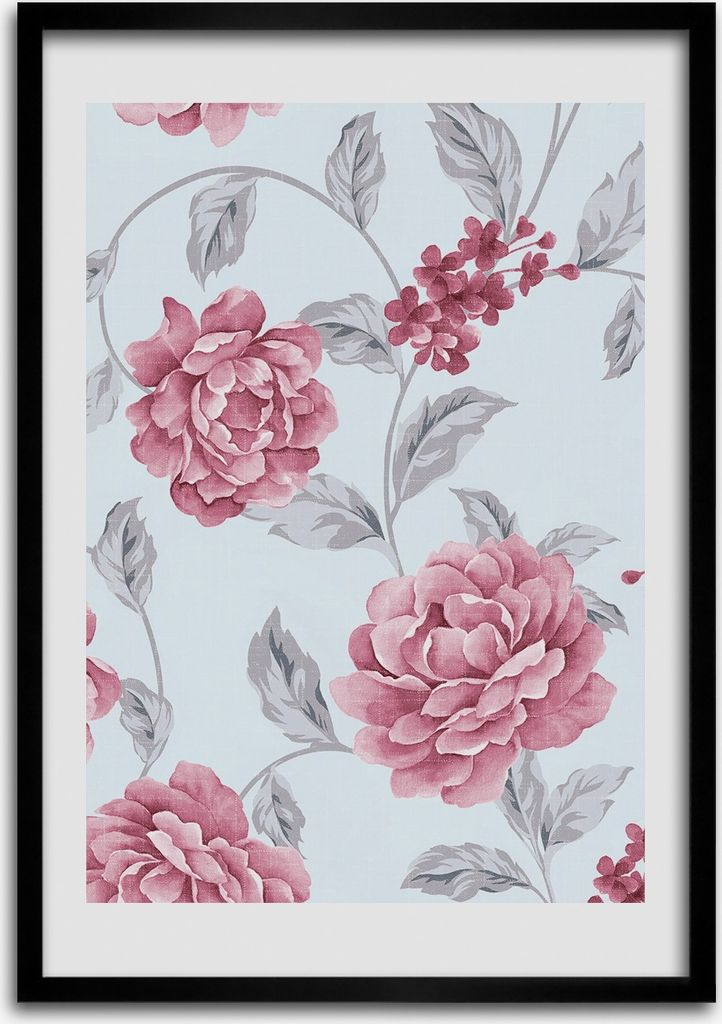 Bild - Bilderrahmen - 50 cm x 70 cm - MDF - Rahmen - Wandkunst Pfingstrosen
