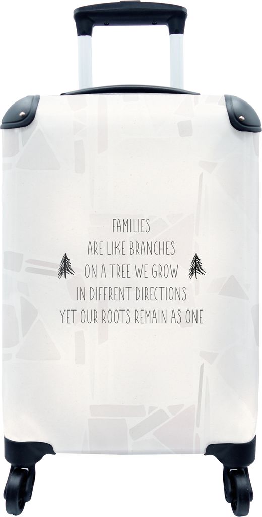 MuchoWow MuchoWow Koffer Handgepäck Trolley Rollkoffer Kleine Reisekoffer mit 4 Rollen - Zitate - Sprichwörter - Familien sind wie Äste an e...