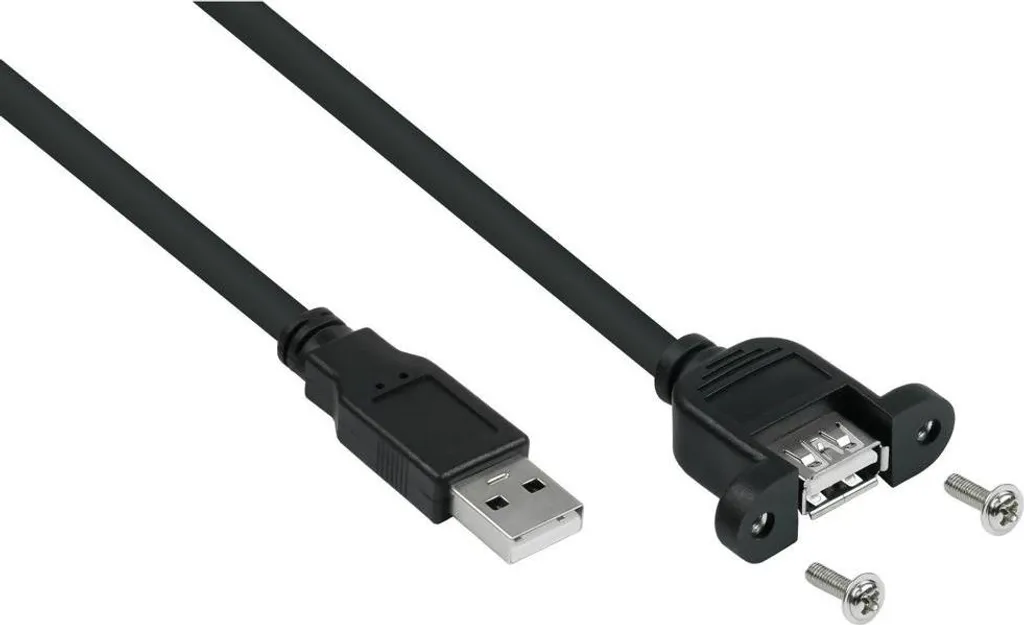 Câble d'Extension USB 2.0 avec Prise de Panneau Encastrable Noir de 30cm