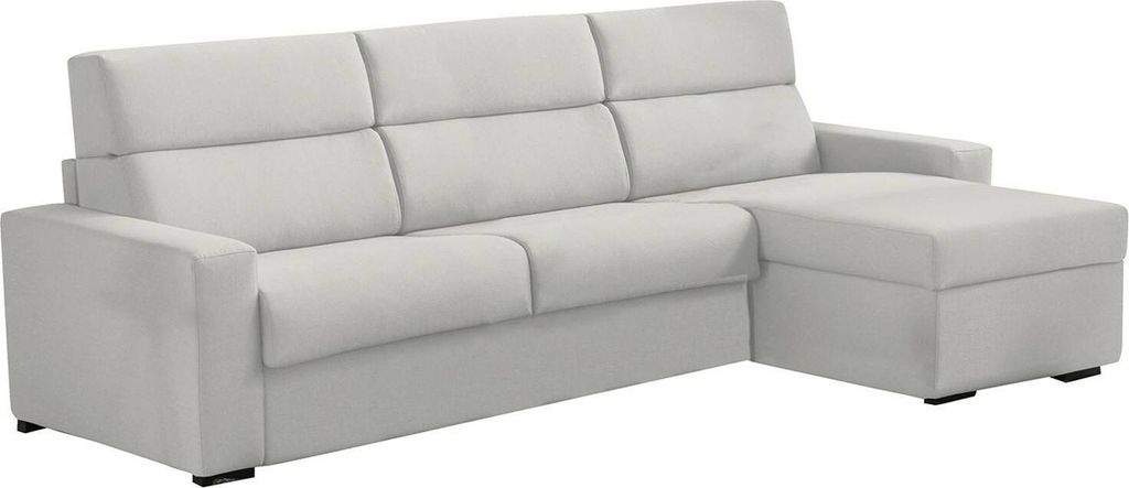 Celleno - Schlafsofa mit Ottomane, 280x160 cm Hellgrau, Abziehbar Italy