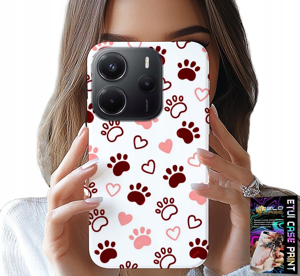 Hülle Für Xiaomi Note 14 4G - Hundepfoten Auf Weissem Hintergrund, Hund, Katze, Bär