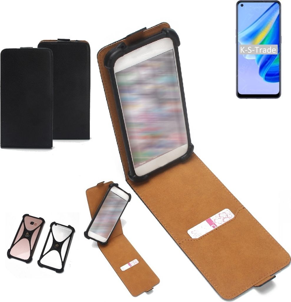 K-S-Trade Handyhülle Schutzhülle kompatibel mit Oppo A95 4G Hülle Case Cover Flip Style Bumper schwarz 1x
