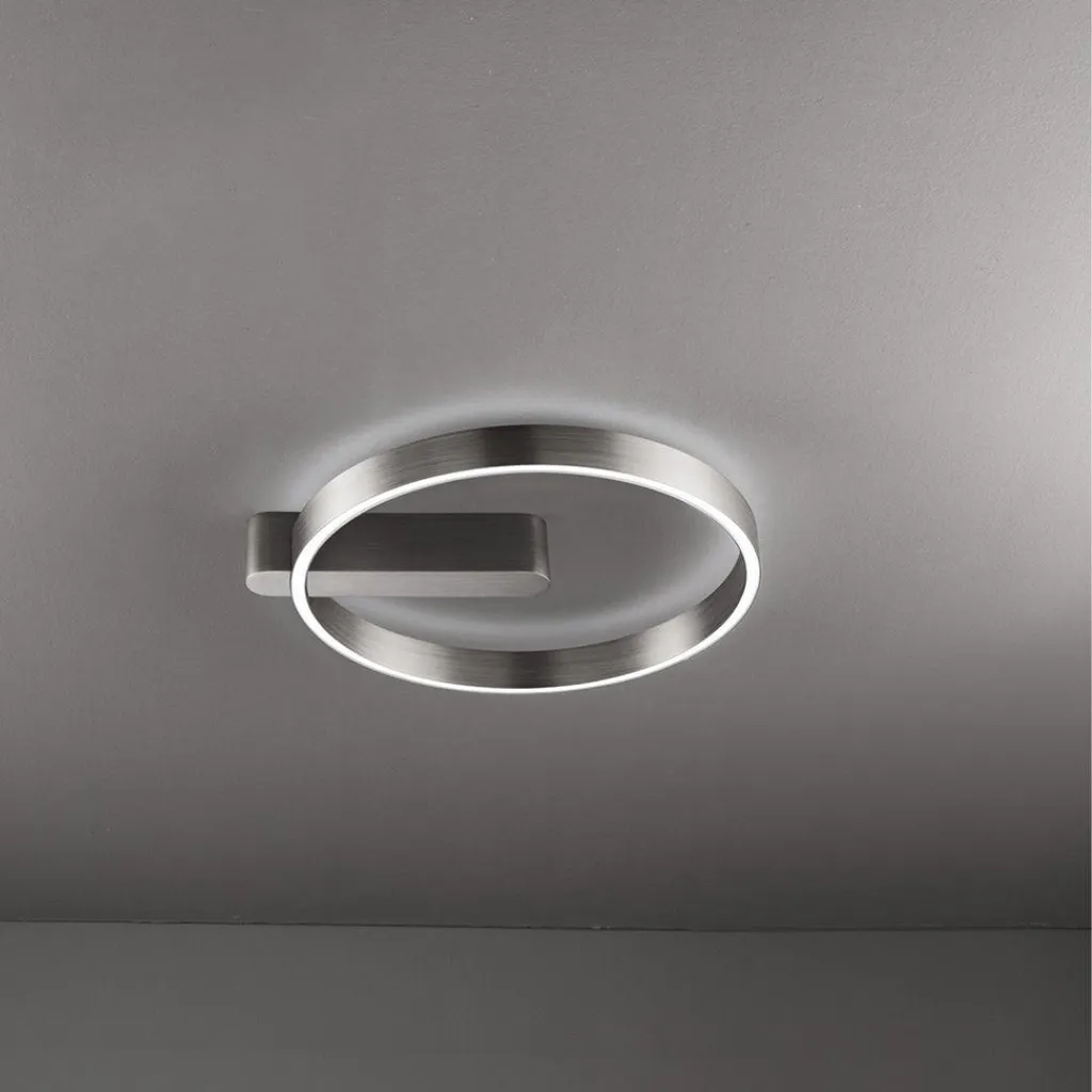 Plafonnier LED Perenz Gris Brossé 52W CCT Ø57,5cm Design Moderne Rond